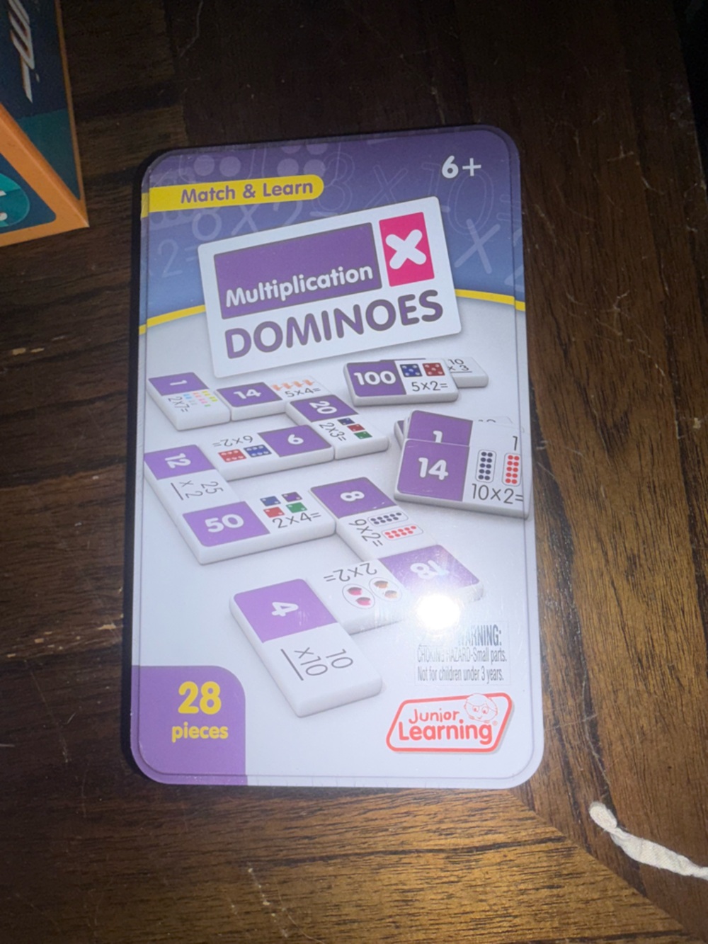 Multiplication Dominoes Educational Game - Purple